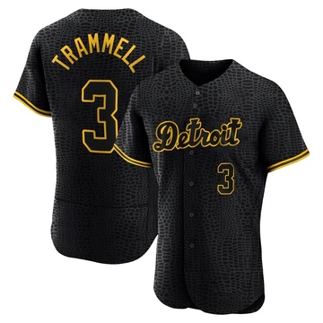 Black Authentic Alan Trammell Men's Detroit Tigers Snake Skin City Jersey