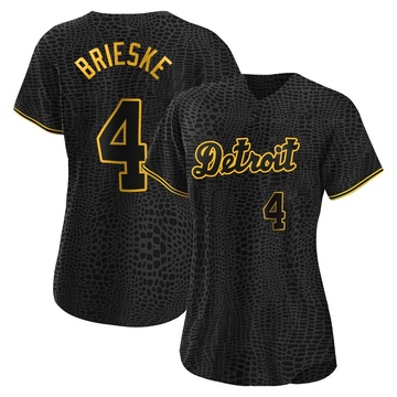 Black Authentic Beau Brieske Women's Detroit Tigers Snake Skin City Jersey