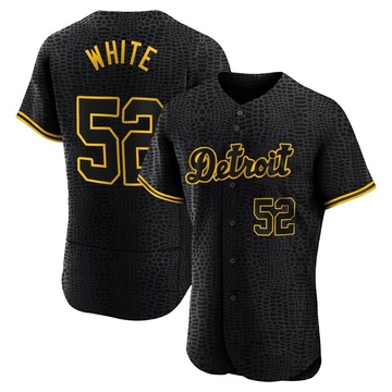 Black Authentic Brendan White Men's Detroit Tigers Snake Skin City Jersey