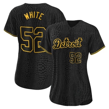 Black Authentic Brendan White Women's Detroit Tigers Snake Skin City Jersey
