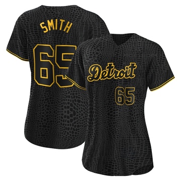 Black Authentic Burch Smith Women's Detroit Tigers Snake Skin City Jersey