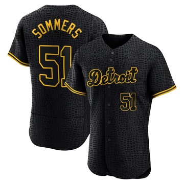 Black Authentic Drew Sommers Men's Detroit Tigers Snake Skin City Jersey