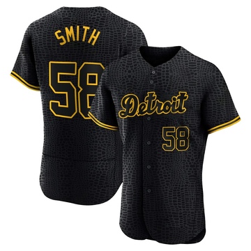 Black Authentic Dylan Smith Men's Detroit Tigers Snake Skin City Jersey