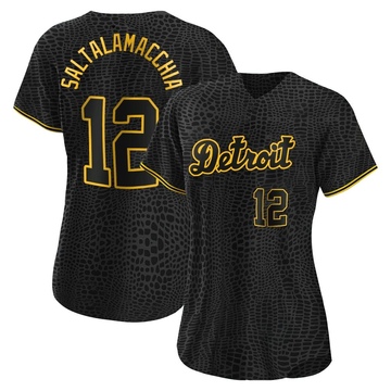 Black Authentic Jarrod Saltalamacchia Women's Detroit Tigers Snake Skin City Jersey