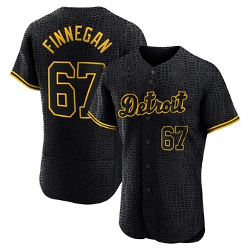 Black Authentic Kyle Finnegan Men's Detroit Tigers Snake Skin City Jersey
