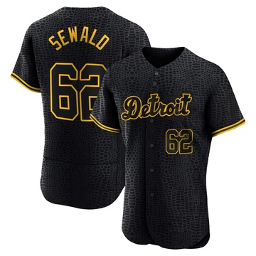 Black Authentic Paul Sewald Men's Detroit Tigers Snake Skin City Jersey