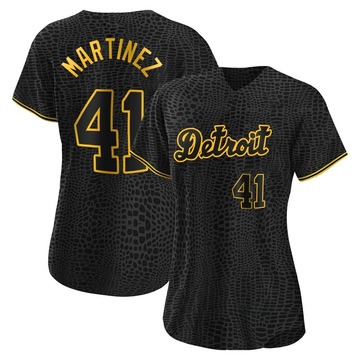 Black Authentic Victor Martinez Women's Detroit Tigers Snake Skin City Jersey
