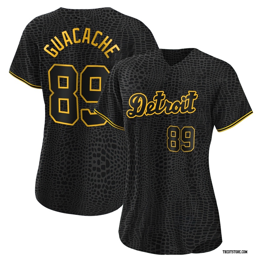 Black Authentic Xiomer Guacache Women's Detroit Tigers Snake Skin City Jersey
