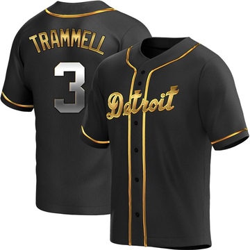 Black Golden Replica Alan Trammell Men's Detroit Tigers Alternate Jersey