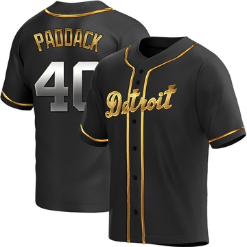 Black Golden Replica Chris Paddack Youth Detroit Tigers Alternate Jersey