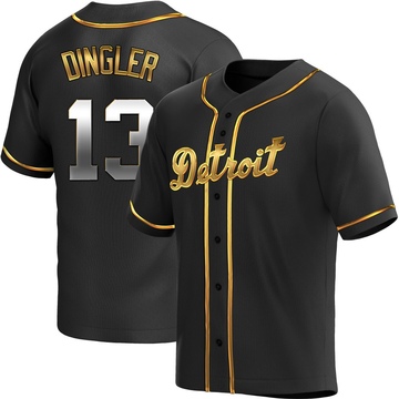 Black Golden Replica Dillon Dingler Men's Detroit Tigers Alternate Jersey
