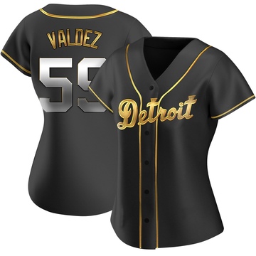 Black Golden Replica Framber Valdez Women's Detroit Tigers Alternate Jersey