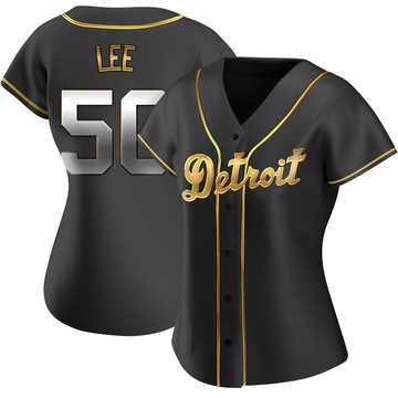 Black Golden Replica Hao-Yu Lee Women's Detroit Tigers Alternate Jersey