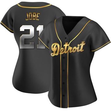 Black Golden Replica Jackson Jobe Women's Detroit Tigers Alternate Jersey