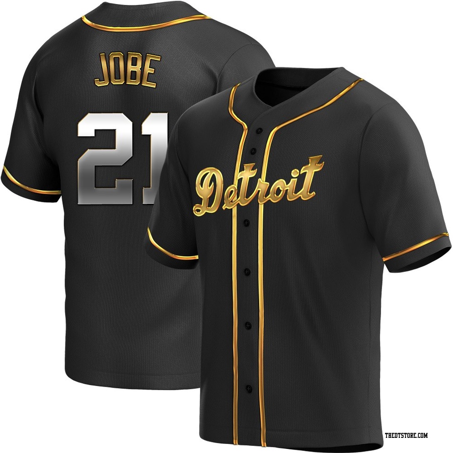Black Golden Replica Jackson Jobe Youth Detroit Tigers Alternate Jersey