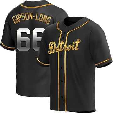 Black Golden Replica Sawyer Gipson-Long Youth Detroit Tigers Alternate Jersey