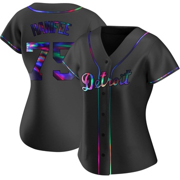 Black Holographic Replica Brenan Hanifee Women's Detroit Tigers Alternate Jersey