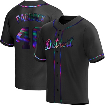 Black Holographic Replica Chris Paddack Men's Detroit Tigers Alternate Jersey