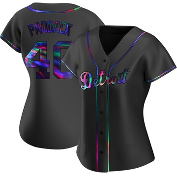 Black Holographic Replica Chris Paddack Women's Detroit Tigers Alternate Jersey