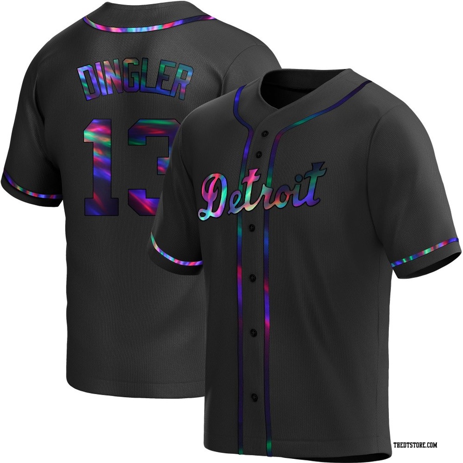 Black Holographic Replica Dillon Dingler Men's Detroit Tigers Alternate Jersey