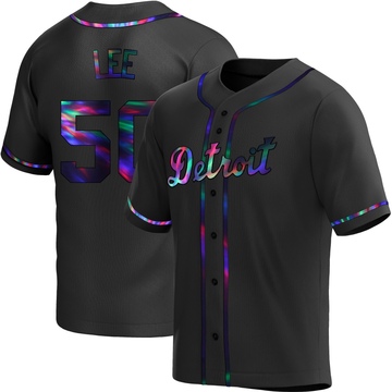 Black Holographic Replica Hao-Yu Lee Men's Detroit Tigers Alternate Jersey