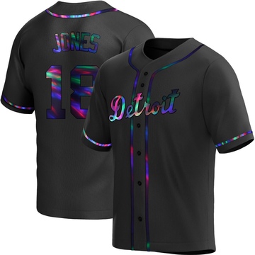 Black Holographic Replica Jahmai Jones Men's Detroit Tigers Alternate Jersey