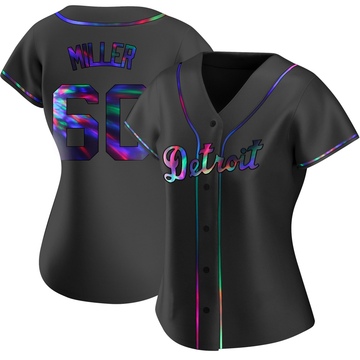 Black Holographic Replica Jake Miller Women's Detroit Tigers Alternate Jersey
