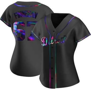 Black Holographic Replica Kyle Finnegan Women's Detroit Tigers Alternate Jersey