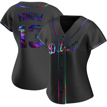 Black Holographic Replica Lance Parrish Women's Detroit Tigers Alternate Jersey