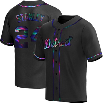 Black Holographic Replica Mickey Stanley Men's Detroit Tigers Alternate Jersey