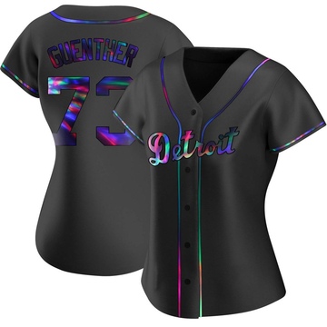 Black Holographic Replica Sean Guenther Women's Detroit Tigers Alternate Jersey