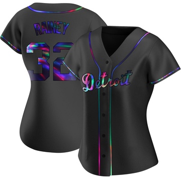 Black Holographic Replica Tanner Rainey Women's Detroit Tigers Alternate Jersey