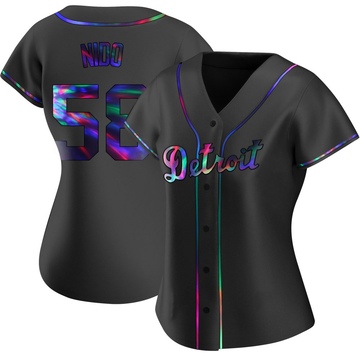 Black Holographic Replica Tomas Nido Women's Detroit Tigers Alternate Jersey