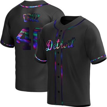 Black Holographic Replica Trei Cruz Men's Detroit Tigers Alternate Jersey