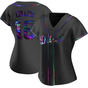 Black Holographic Replica Tyler Collins Women's Detroit Tigers Alternate Jersey