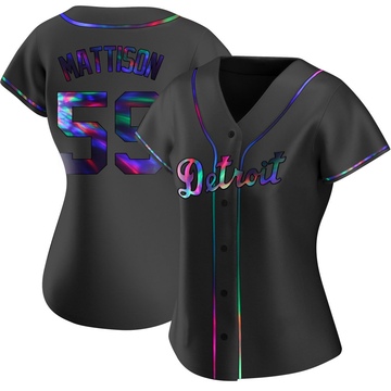 Black Holographic Replica Tyler Mattison Women's Detroit Tigers Alternate Jersey