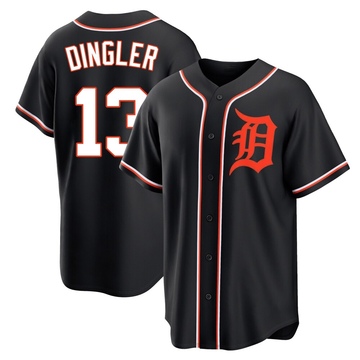 Black Replica Dillon Dingler Men's Detroit Tigers Fashion Out Jersey