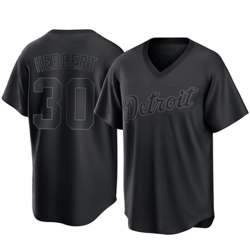 Black Replica Duque Hebbert Men's Detroit Tigers Pitch Fashion Jersey