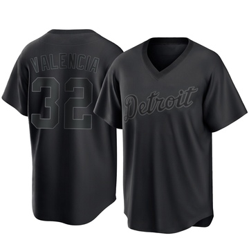 Black Replica Eduardo Valencia Men's Detroit Tigers Pitch Fashion Jersey