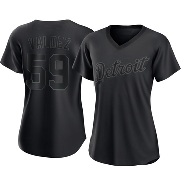 Black Replica Framber Valdez Women's Detroit Tigers Pitch Fashion Jersey