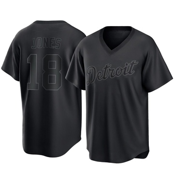 Black Replica Jahmai Jones Men's Detroit Tigers Pitch Fashion Jersey
