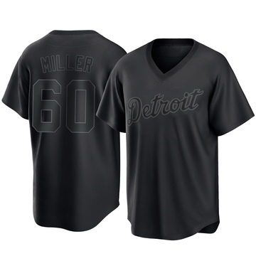 Black Replica Jake Miller Men's Detroit Tigers Pitch Fashion Jersey