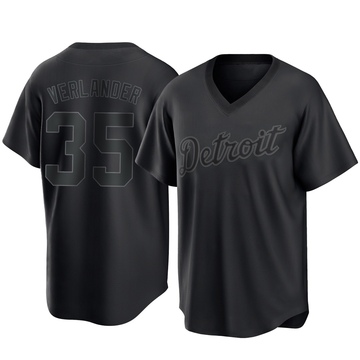 Black Replica Justin Verlander Men's Detroit Tigers Pitch Fashion Jersey