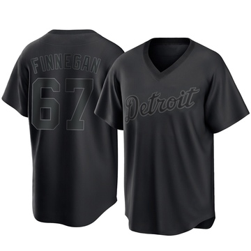 Black Replica Kyle Finnegan Men's Detroit Tigers Pitch Fashion Jersey