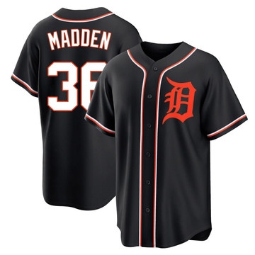 Black Replica Ty Madden Men's Detroit Tigers Fashion Out Jersey