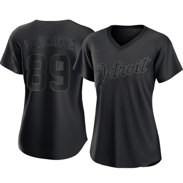 Black Replica Xiomer Guacache Women's Detroit Tigers Pitch Fashion Jersey