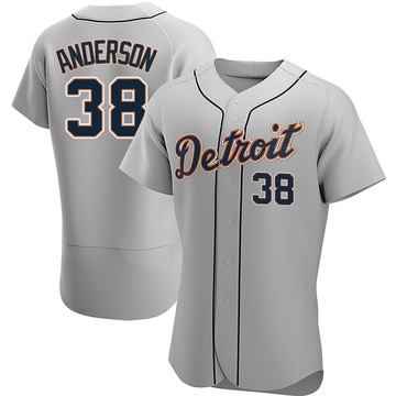 Gray Authentic Drew Anderson Men's Detroit Tigers Road Jersey