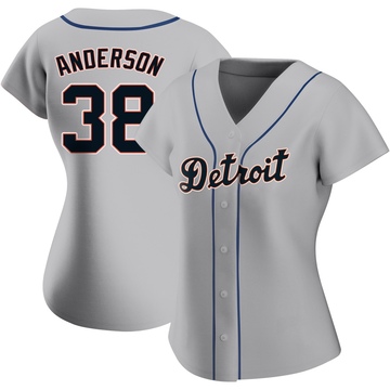 Gray Authentic Drew Anderson Women's Detroit Tigers Road Jersey