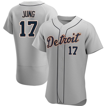 Gray Authentic Jace Jung Men's Detroit Tigers Road Jersey