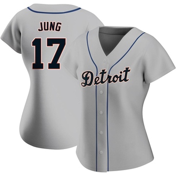 Gray Authentic Jace Jung Women's Detroit Tigers Road Jersey